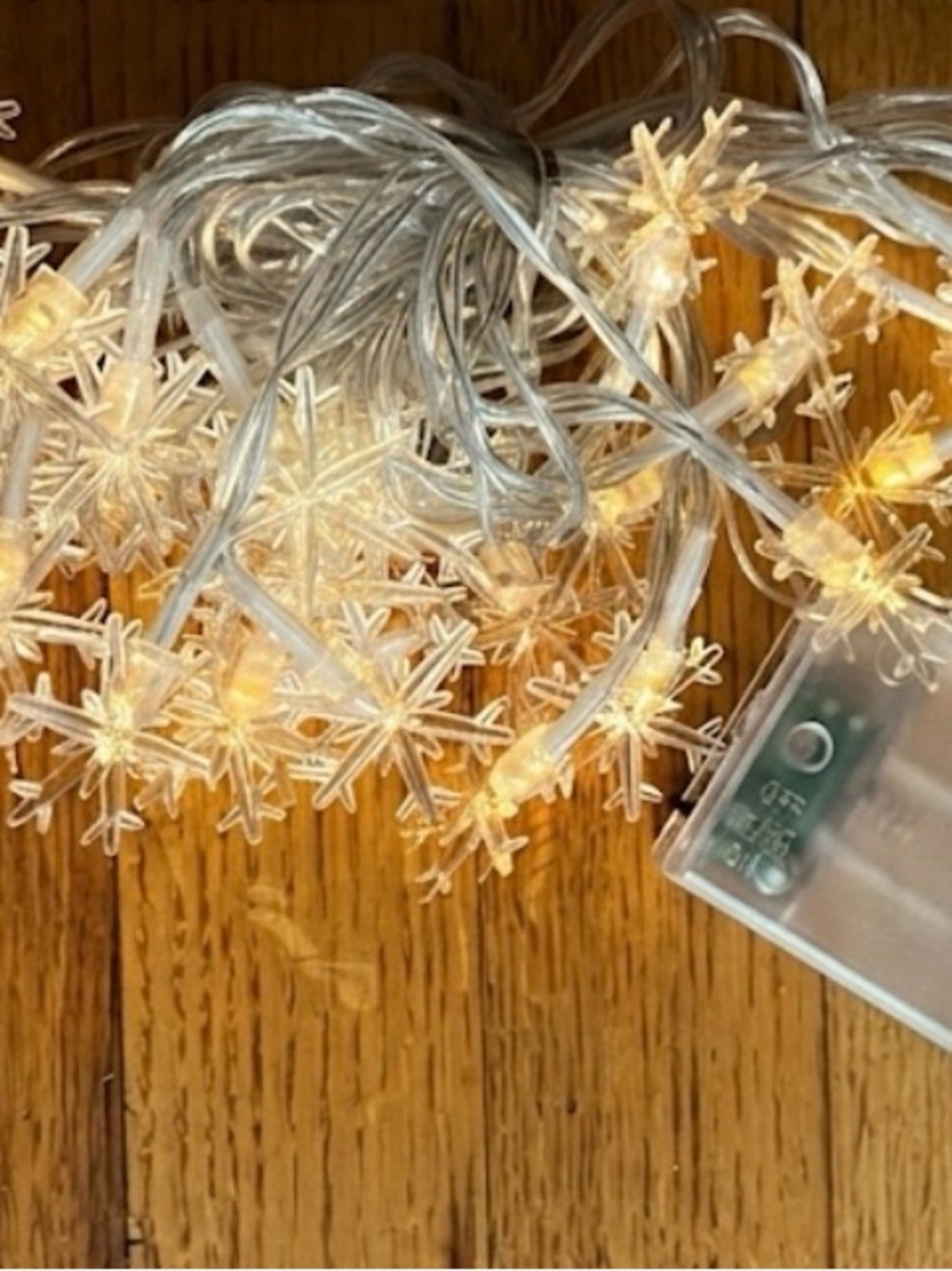 LED Snowflake String Lights - Warm White